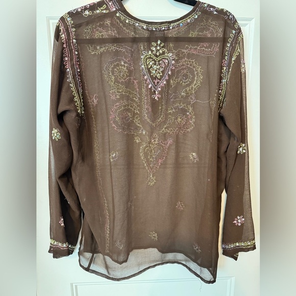 Boston Proper Embroidered Sequined Tunic 
Size XS - Picture 2 of 9
